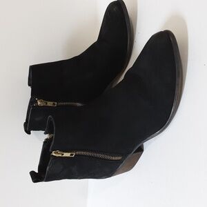Steve Madden ankle boots women 8M distressed suede  black casual office Festival